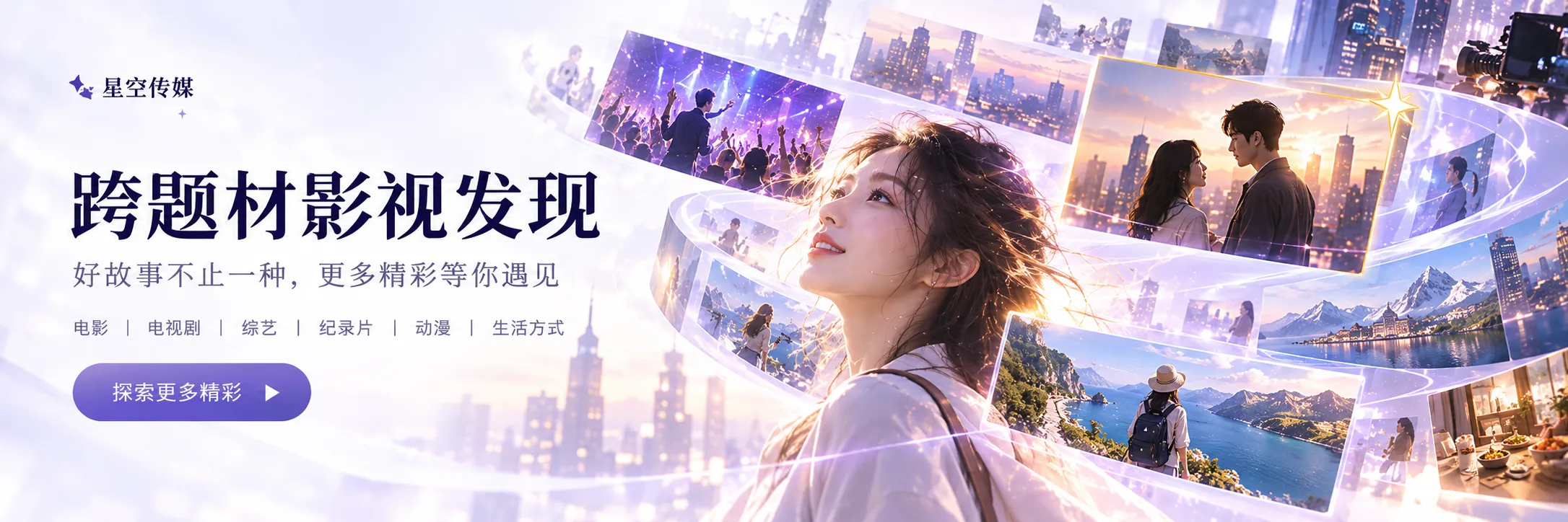 影视海报与明亮放映空间